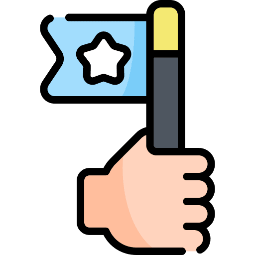 Leadership hand flag people icon