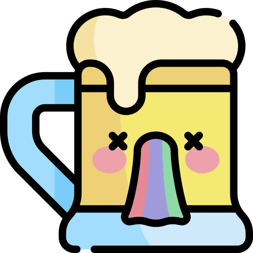 Beer mug throwing alcohol icon