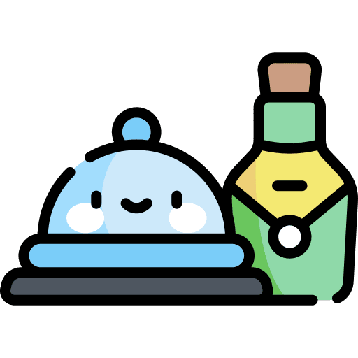 Dinner dish wine bottle icon