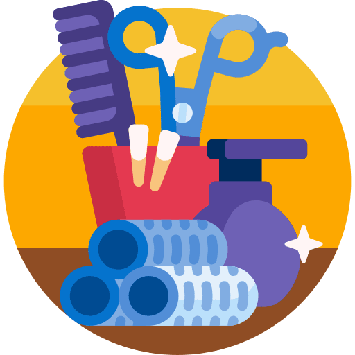 Hairdressing tools barber beauty icon