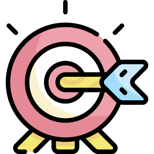 Target business and finance seo and web goal icon