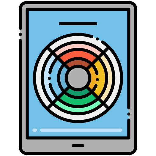 Color wheel art and design variety wheel icon