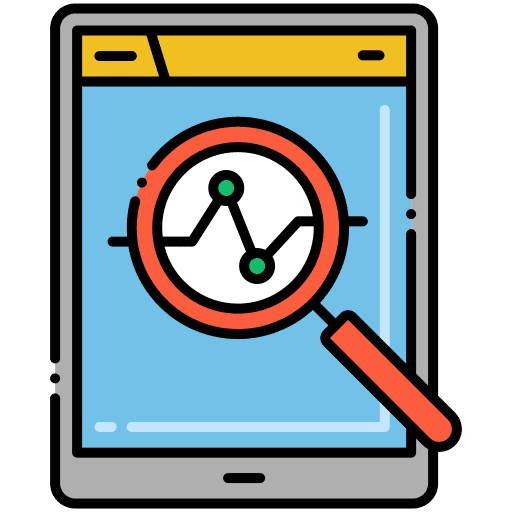 Data analytics seo and web business and finance analytics icon