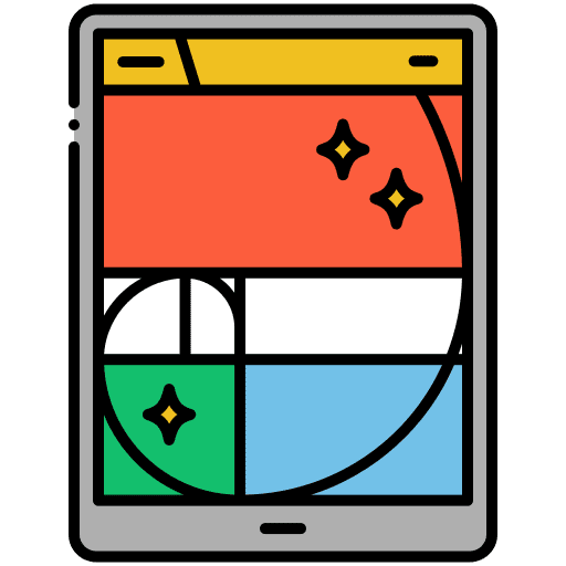 Golden ratio ratio tools and utensils setup icon