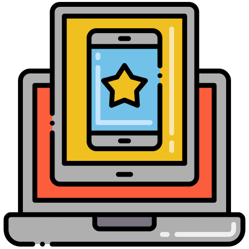 Mockup multimedia template seo and web icon