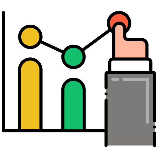 Analytics statistics business line chart icon