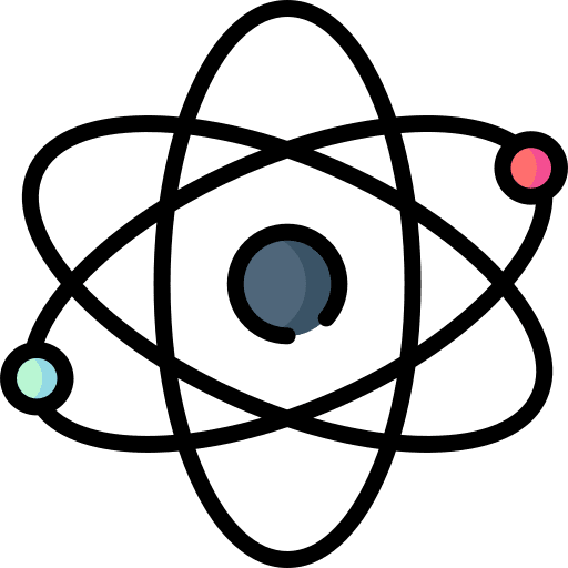 Atom physics nuclear science icon