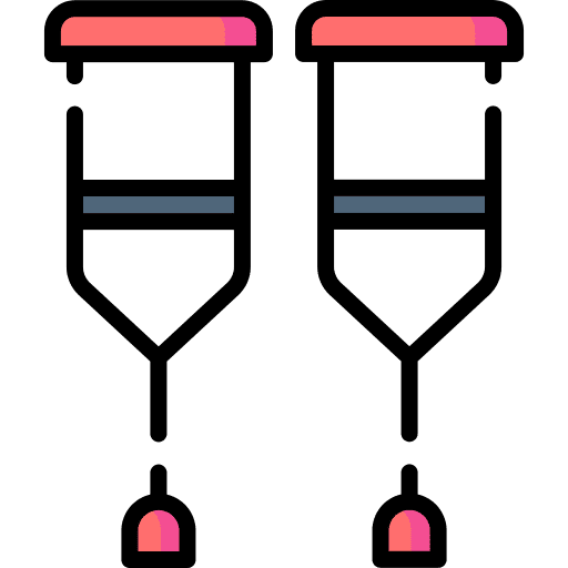 Crutch healthcare and medical emergency automobile icon