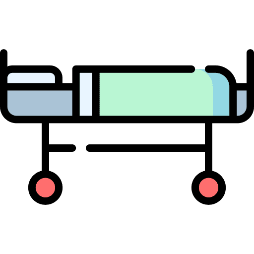 Hospital bed healthcare and medical medical assistance stretcher icon