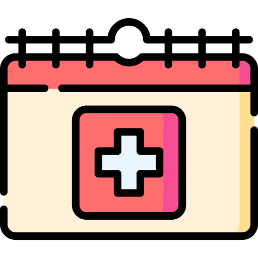 Calendar appointment hospital time and date icon