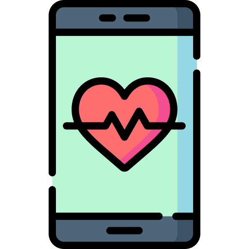 Smartphone heart rate healthcare and medical sport icon