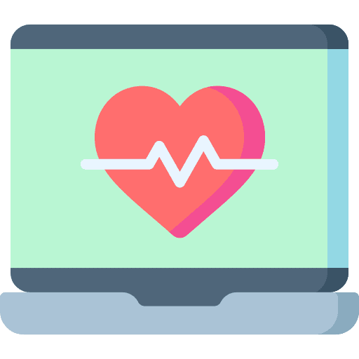 Laptop pc heart beat healthcare and medical icon