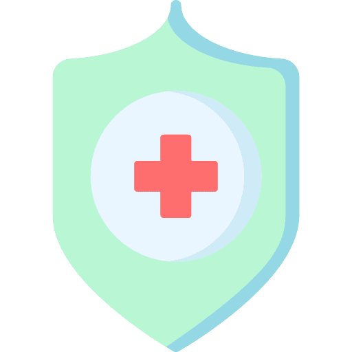 Shield hospital health insurance icon
