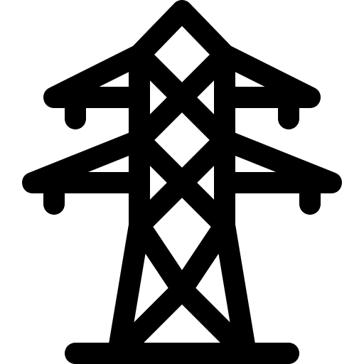 Power line industry power tower electricity icon