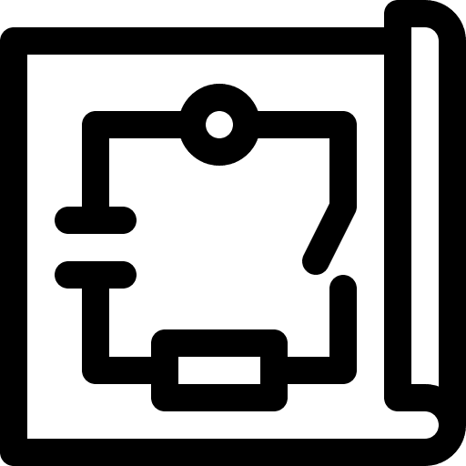 Electrical connection wiring diagram plan icon