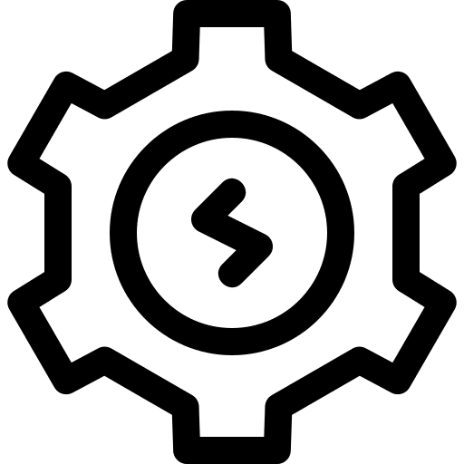 Gear thunderbolt gear electricity icon
