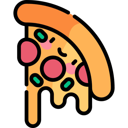 Pizza slice pepperoni italy icon