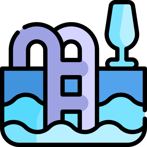 Pool party ladder glass summer icon