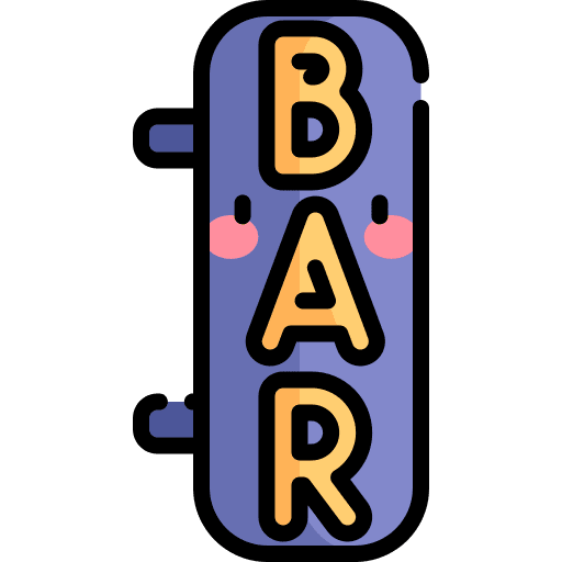 Bar sign bar food and restaurant icon