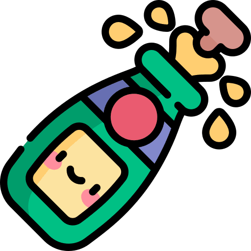 Champagne glass bottle heart icon