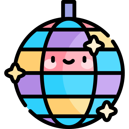 Disco ball dance mirror ball club icon