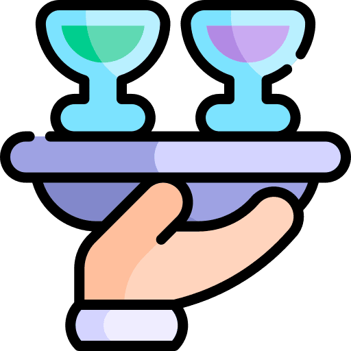 Serving serve drinks food tray icon
