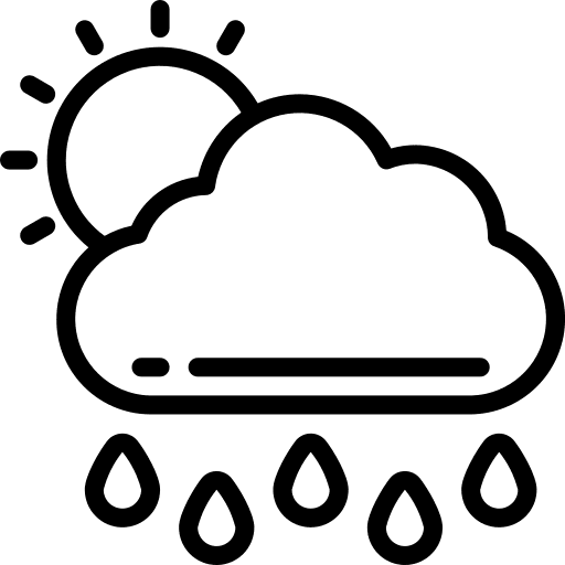 Rain sun clouds rainy icon