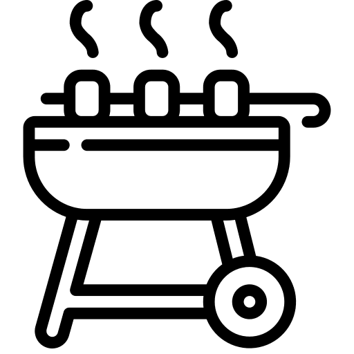 Barbeque grill meat food and restaurant icon