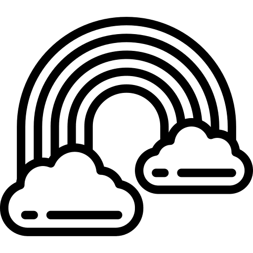 Rainbow clouds rainbow spectrum icon