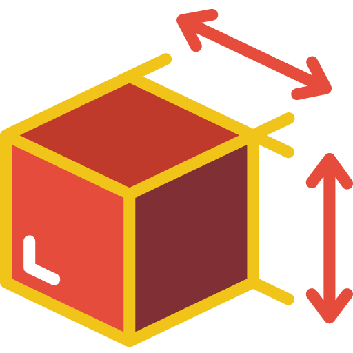 Cube dimensions construction and tools measure icon