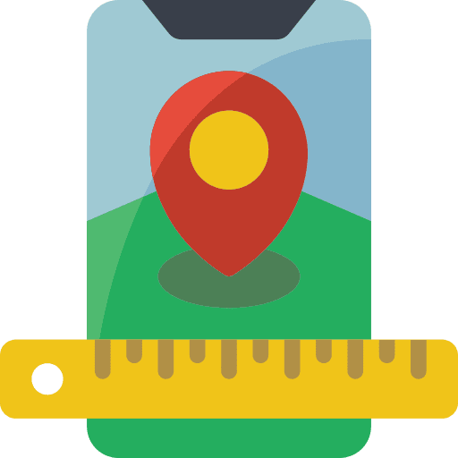 Mobile ruler measurement gps icon