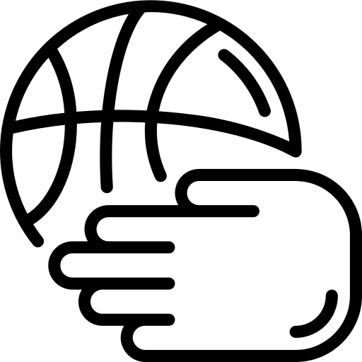 Ball game block hand icon