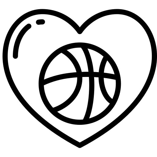 Heart ball basketball game icon