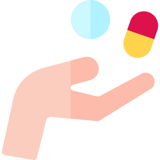 Giving pills medicines drugs icon