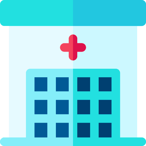 Hospital healthcare and medical health clinic buildings icon