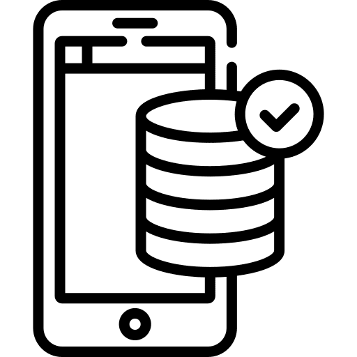 Database cellphone storage database icon