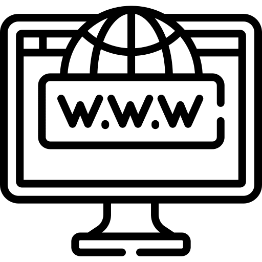 Domain navigation bar screen seo and web icon