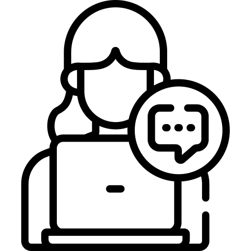 Customer service computer support professions and jobs icon