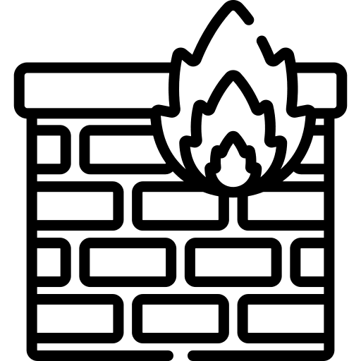 Firewall hacker bricks security icon