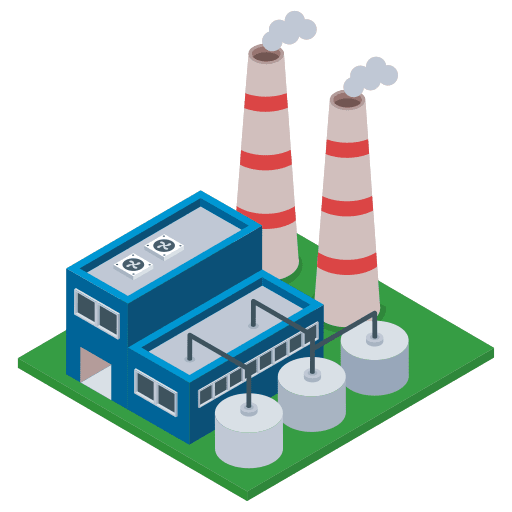 Factory plant center industrial factory icon