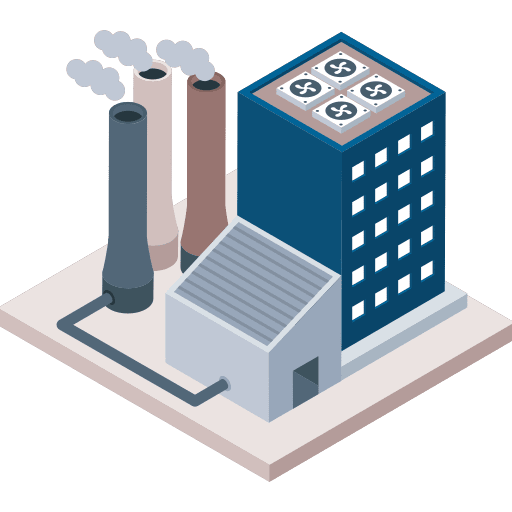 Factory plant pollution buildings plant icon