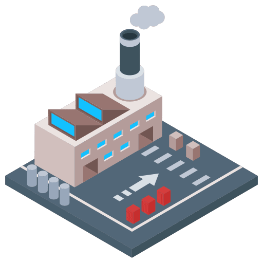 Manufacturing plant industry factory pollution icon