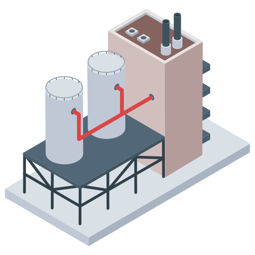 Oil refininery plant power pollution icon