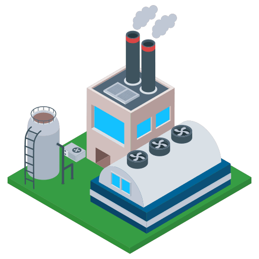 Manufacturing plant manufacturing plant pollution buildings icon
