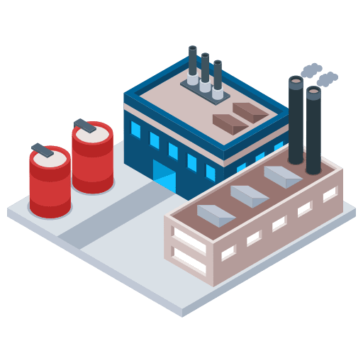 Power plant buildings factory industrial icon