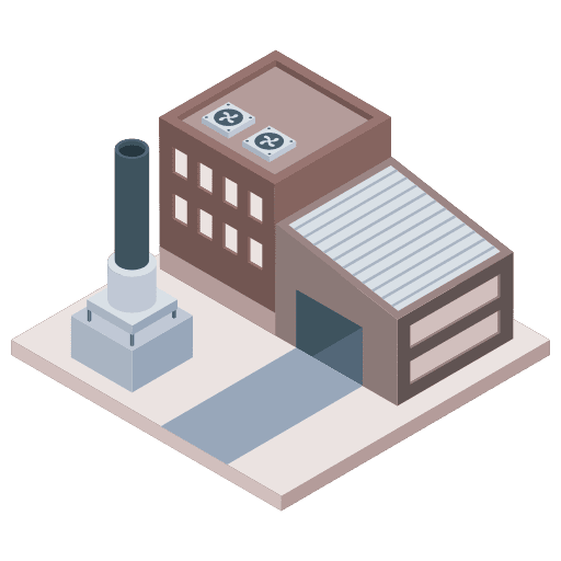 Warehouse factory pollution industrial icon