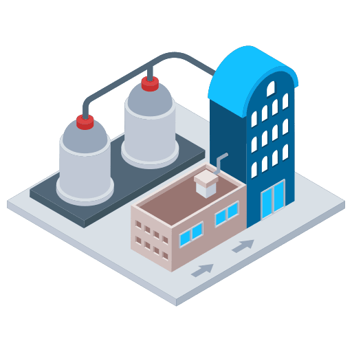 Industry plant pollution commercial plane icon