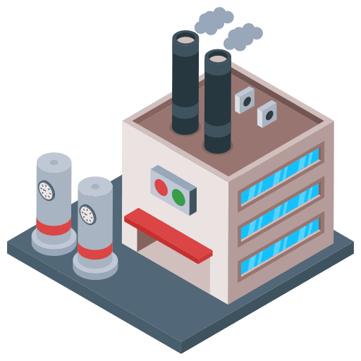Industry plant power pollution icon