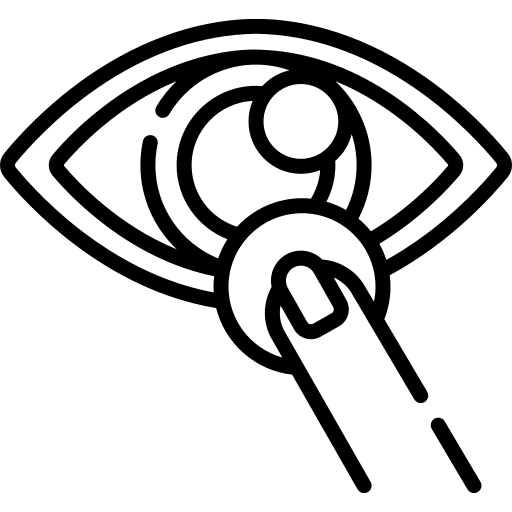 Contact lens healthcare and medical optical ophthalmology icon