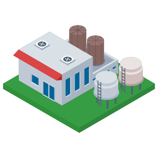 Industry tank power plant pollution icon
